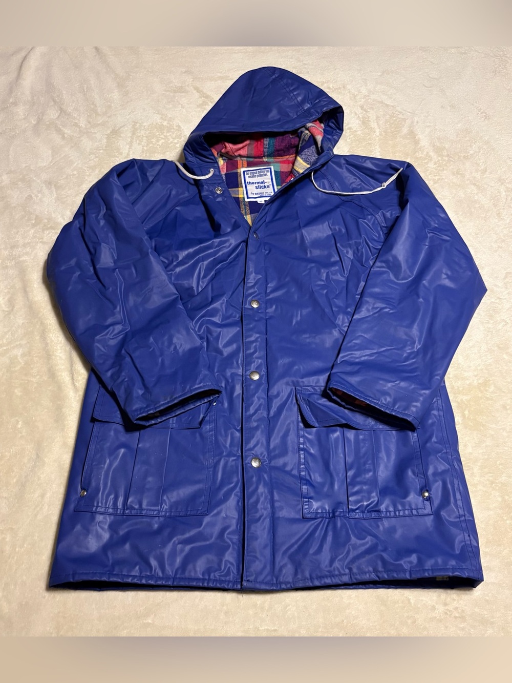 Women’s Hooded Utility Rain Jacket in Royal Blue